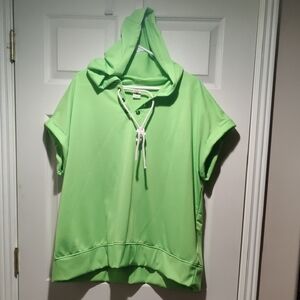 Green Hooded Women's Top